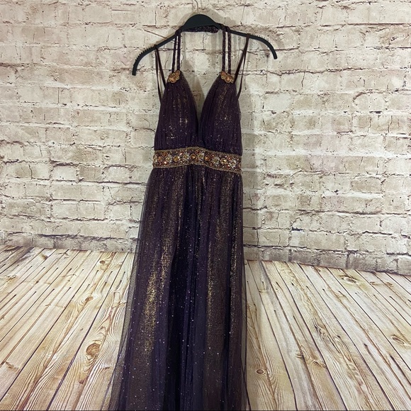 Shimmer by Bari Jay sparks halter prom homecoming dress size 2 - Picture 2 of 12